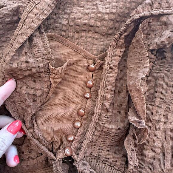 $68 Maeve Anthropologie Crop Ruffle Mesh Top size medium - Picture 7 of 7